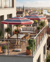 Sunula Sonnenschirm 180 cm, Balkonschirm mit Schutzhülle, höhenverstellbar & knickbar, UPF 50+ UV-Schutz, Gartenschirm mit Metallmast für Balkon, Terrasse & Garten