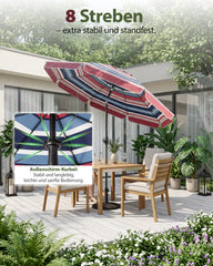 Sunula Sonnenschirm 180 cm, Balkonschirm mit Schutzhülle, höhenverstellbar & knickbar, UPF 50+ UV-Schutz, Gartenschirm mit Metallmast für Balkon, Terrasse & Garten
