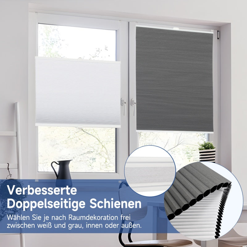 Sekey honeycomb pleated blind without drilling, two-tone, reversible