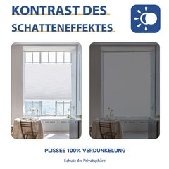 Sekey Wabenplissee ohne Bohren, zweifarbig, wendbar