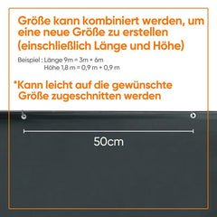 Sekey Balkon Sichtschutz aus Oxford-Gewebe ohne Kordel, Anthrazit Sekey