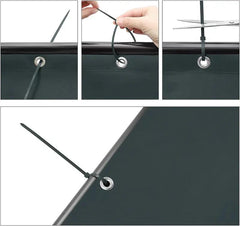 Sekey Balkon Sichtschutz aus Oxford-Gewebe ohne Kordel, Anthrazit Sekey