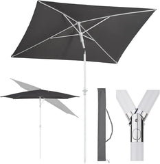 Sekey 180 x 125 cm balcony umbrella rectangular with protective cover, sun protection UV50+