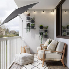Sekey 180 x 125 cm balcony umbrella rectangular with protective cover, sun protection UV50+