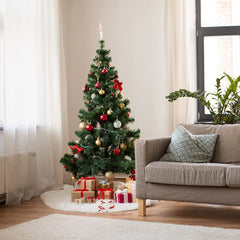 Salcar Weihnachtsbaumdecke Weiß – Runde Plüsch Christbaumdecke aus Kunstfell, Deko für Weihnachtsbaum, Party & Hochzeit Salcar