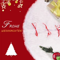SALCAR Weihnachtsbaumdecke Weiß – Runde Plüsch Christbaumdecke aus Kunstfell, Deko für Weihnachtsbaum, Party & Hochzeit