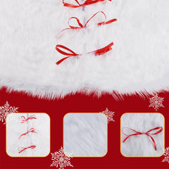 Salcar Weihnachtsbaumdecke Weiß – Runde Plüsch Christbaumdecke aus Kunstfell, Deko für Weihnachtsbaum, Party & Hochzeit Salcar