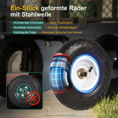 Sekey 100L / 300KG garden trolley with removable side panels and pneumatic tires 