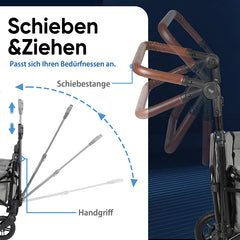 Sekey 150KG Faltbarer Bollerwagenmit Dach, Bollerwagen Kinder Handwagen, 5050