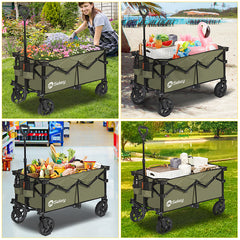 Sekey 120L /135 Foldable Handcart with Brakes Handcart Off-Road Tires