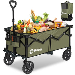 Sekey 120L /135 Foldable Handcart with Brakes Handcart Off-Road Tires