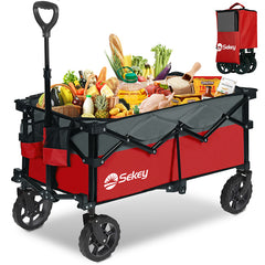 Sekey 120L /135 Foldable Handcart with Brakes Handcart Off-Road Tires