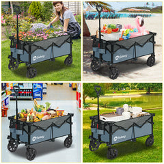 Sekey 120L /135 Foldable Handcart with Brakes Handcart Off-Road Tires