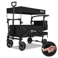 Sekey 150KG Faltbarer Bollerwagenmit Dach, Bollerwagen Kinder Handwagen, 5050