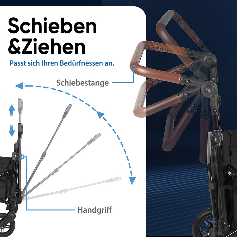 Sekey 150KG Faltbarer Bollerwagenmit Dach, Bollerwagen Kinder Handwagen