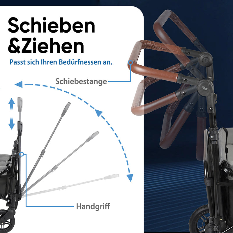 Sekey 150KG Faltbarer Bollerwagenmit Dach, Bollerwagen Kinder Handwagen