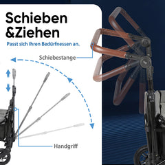 Sekey 150KG Faltbarer Bollerwagenmit Dach, Bollerwagen Kinder Handwagen, 5050