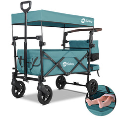 Sekey 150KG Faltbarer Bollerwagenmit Dach, Bollerwagen Kinder Handwagen, 5050
