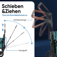 Sekey 150KG Faltbarer Bollerwagenmit Dach, Bollerwagen Kinder Handwagen, 5050