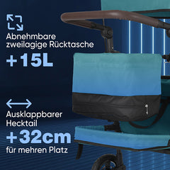 Sekey 150KG Faltbarer Bollerwagenmit Dach, Bollerwagen Kinder Handwagen, 5050