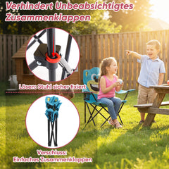 Sunula Kinder Klappstuhl Outdoor – Campingstuhl mit Bär-Motiv Blau & G – sekeymall