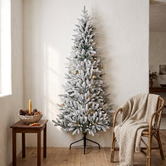 Salcar Halb-Weihnachtsbaum mit Schnee 180/210 cm – Künstlicher Christbaum aus 100 % PE