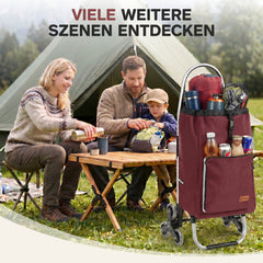 Sekey Einkaufstrolley 3-in-1 klappbar – 50L Einkaufswagen mit Kühlfach, Treppensteiger-Rädern & Sackkarren-Funktion, Aluminium