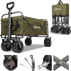 Sekey 94L / 200KG Foldable Handcart, with Brakes and Extra Wide Wheels