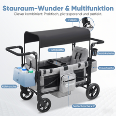 Sekey 80KG Foldable Stroller for 2 Children with Seating, 6060 