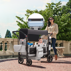 Sekey 80KG Foldable Stroller for 2 Children with Seating, 6060 