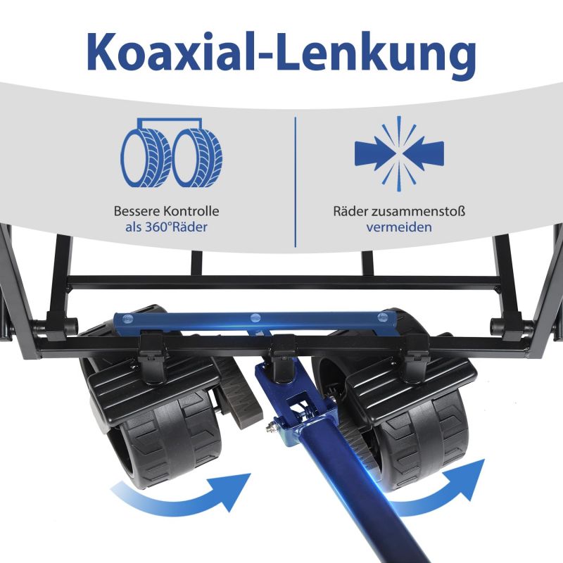 Sekey 94L / 200KG Foldable Handcart, with Brakes and Extra Wide Wheels