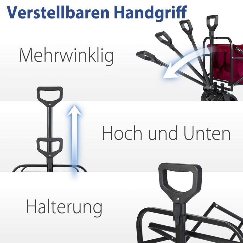 Sekey 94L / 200KG Foldable Handcart, with Brakes and Extra Wide Wheels