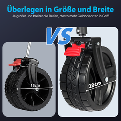 Sekey 200L / 150KG Faltbarer Bollerwagen, Patentiert Zusammenfaltbar aus Vier Richtungen, mit Bremsen Rädern