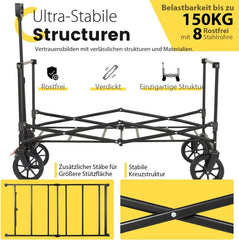 Sekey 160L / 100KG Foldable Handcart, with Practical Zipper