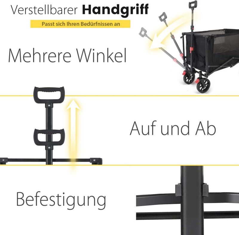 Sekey 160L / 100KG Foldable Handcart, with Practical Zipper