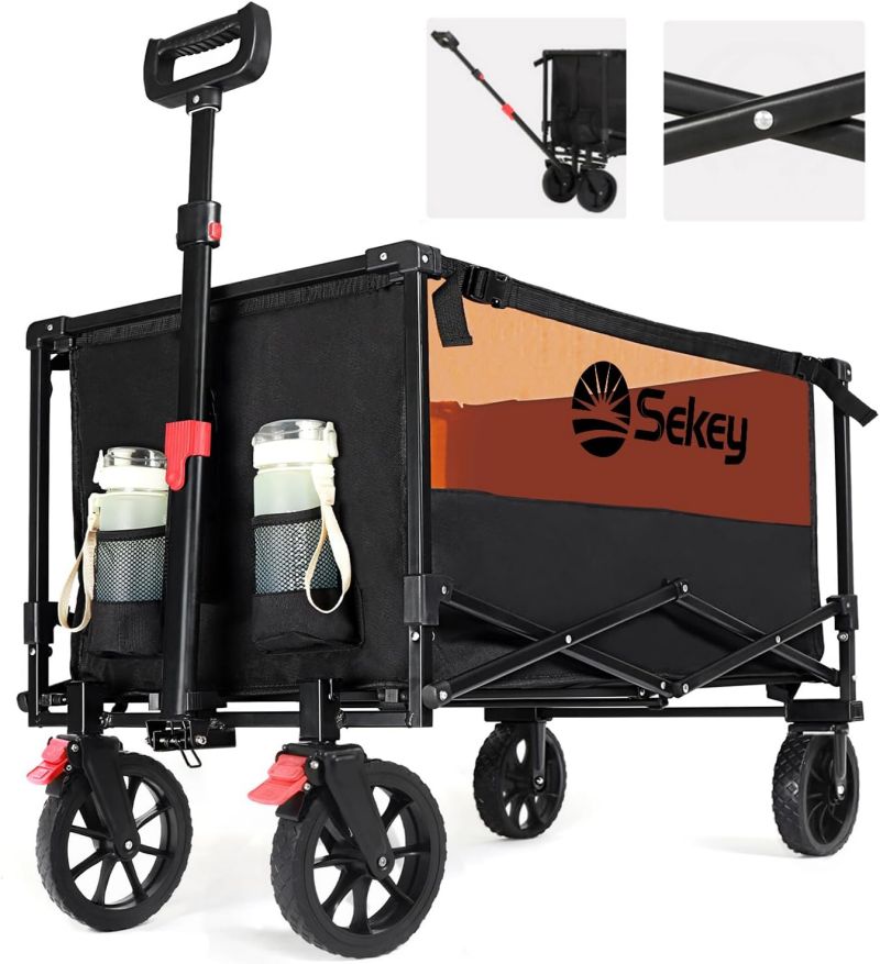 Sekey 160L / 100KG Foldable Handcart, with Practical Zipper