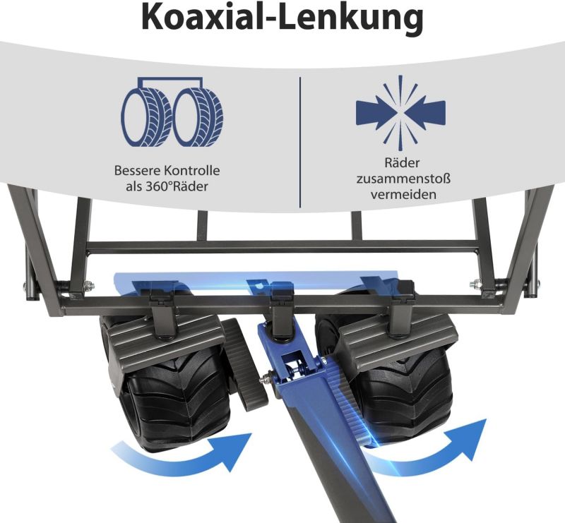 Sekey 94L / 200KG Foldable Handcart, with Brakes and Extra Wide Wheels