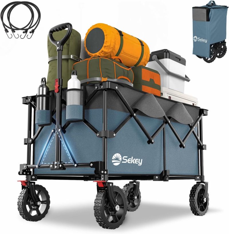 Sekey 200L / 150KG Foldable Handcart, Patented Foldable from Four Directions, with Brakes