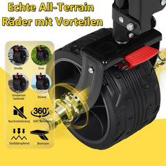 Sekey 300L / 150KG Foldable Handcart, Patented Foldable from Four Directions, with Brakes and Extra Wide Wheels