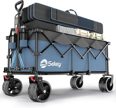 Sekey 300L / 150KG Foldable Handcart, Patented Foldable from Four Directions, with Brakes and Extra Wide Wheels