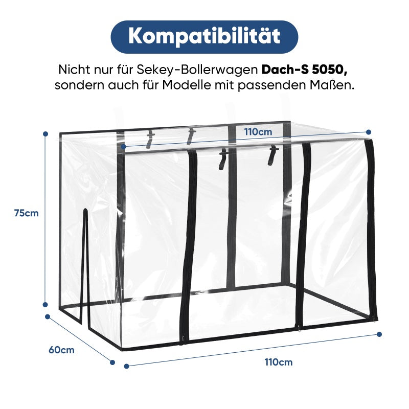 Sekey Bollerwagen Regenschutz für Dach-SS 5050, 110x60x75cm