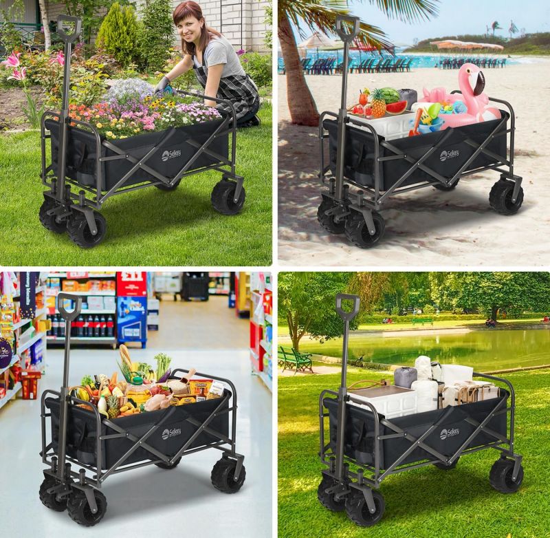 Sekey 94L / 200KG Foldable Handcart, with Brakes and Extra Wide Wheels