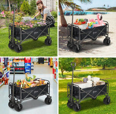Sekey 94L / 200KG Foldable Handcart, with Brakes and Extra Wide Wheels