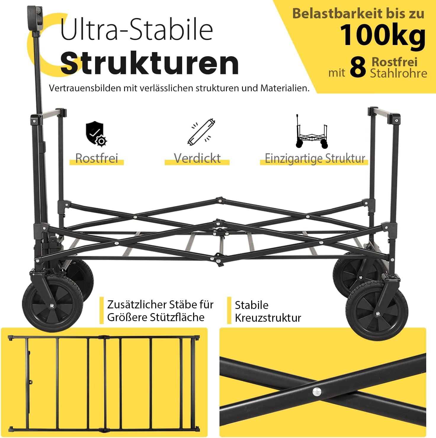 Sekey 160L / 100KG Foldable Handcart, with Practical Zipper