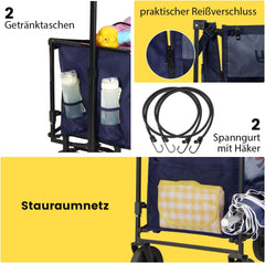 Sekey 160L / 100KG Foldable Handcart, with Practical Zipper