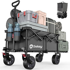 Sekey 135L &amp; 200L / 150KG Foldable Handcart, Patented Foldable from Four Directions, with Extendable Tailgate