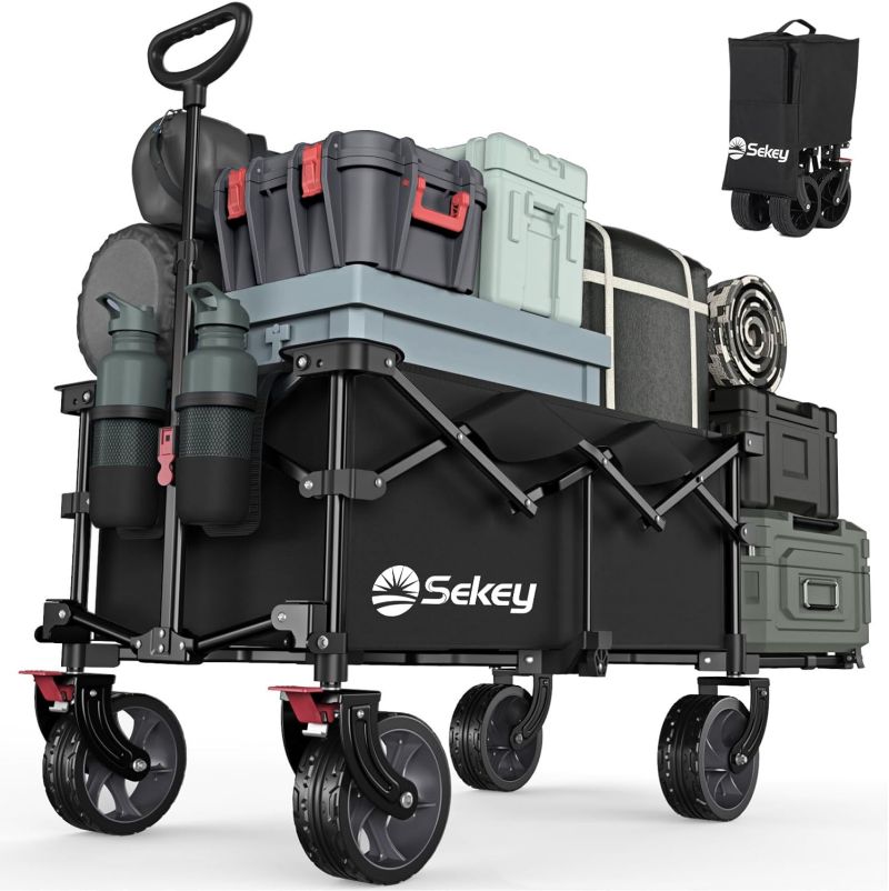 Sekey 135L &amp; 200L / 150KG Foldable Handcart, Patented Foldable from Four Directions, with Extendable Tailgate