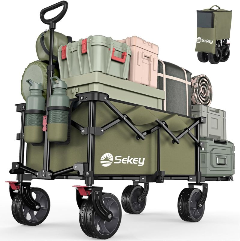 Sekey 135L &amp; 200L / 150KG Foldable Handcart, Patented Foldable from Four Directions, with Extendable Tailgate