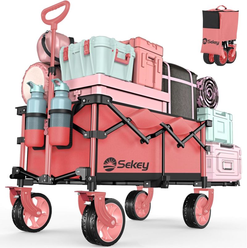 Sekey 135L &amp; 200L / 150KG Foldable Handcart, Patented Foldable from Four Directions, with Extendable Tailgate