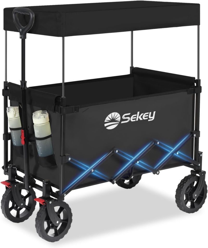 Sekey 150L / 150KG Foldable handcart with roof, brakes